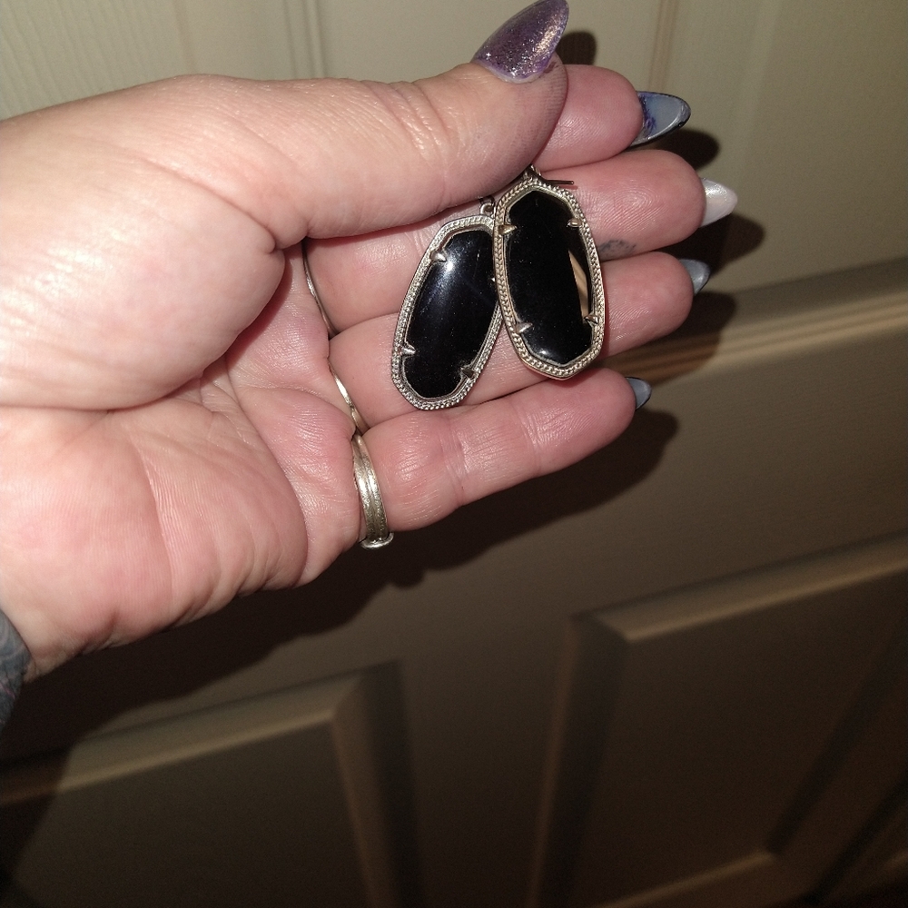 Black stone earrings